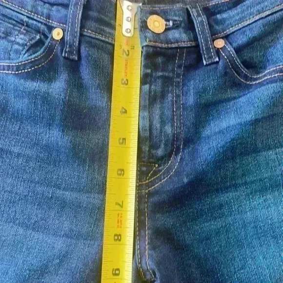 HOST PICK ❤️ 7 For all Mankind The Skinny Stretch Low Rise Blue Jean size 25 - Picture 13 of 14